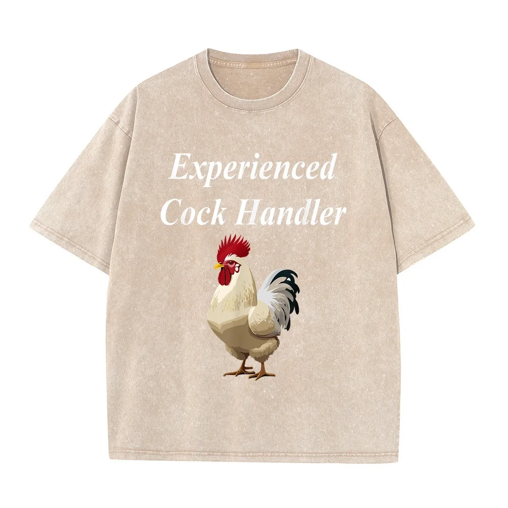 Experienced Cock Handler Raunchy Man's's Funny Gift T-Shirt 남자 T Shirt Homme Coton 100% Retro Printed Cotton Tee Humor Short