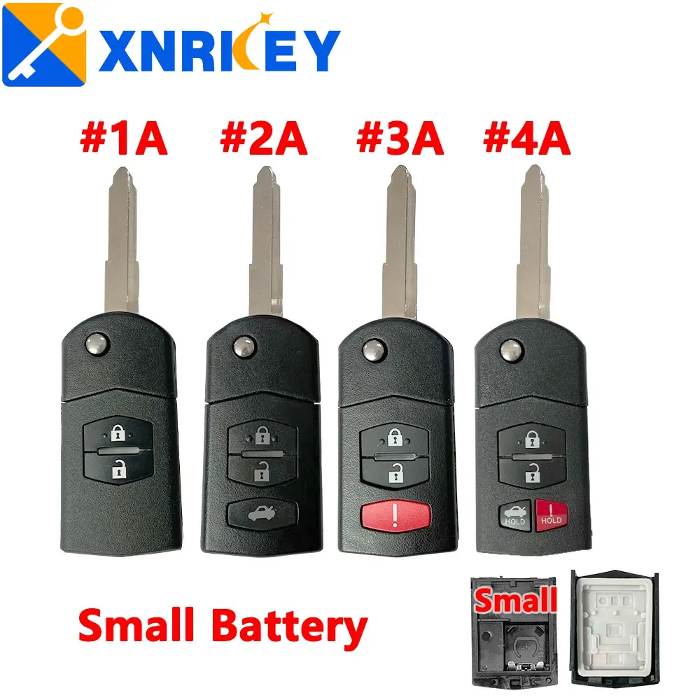 

XNRKEY 2/3/4 кнопочный флип-ключ для MAZDA 3, 5, 6, флэш-чехол для флэш-памяти
