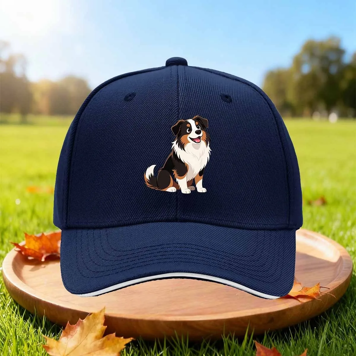 Australian Shepherd Dog Baseball Cap Adjustable Dad Hat Vintage Curved Brim Outdoor Hat