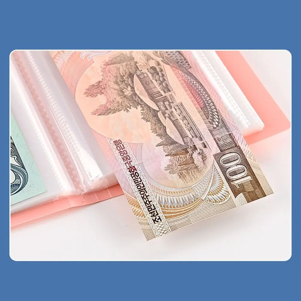 Large-capacity 100 Bills Collection Album Korean Style Waterproof Pocket Storage Book Inner Leaf Dustproof Ticket Card Book