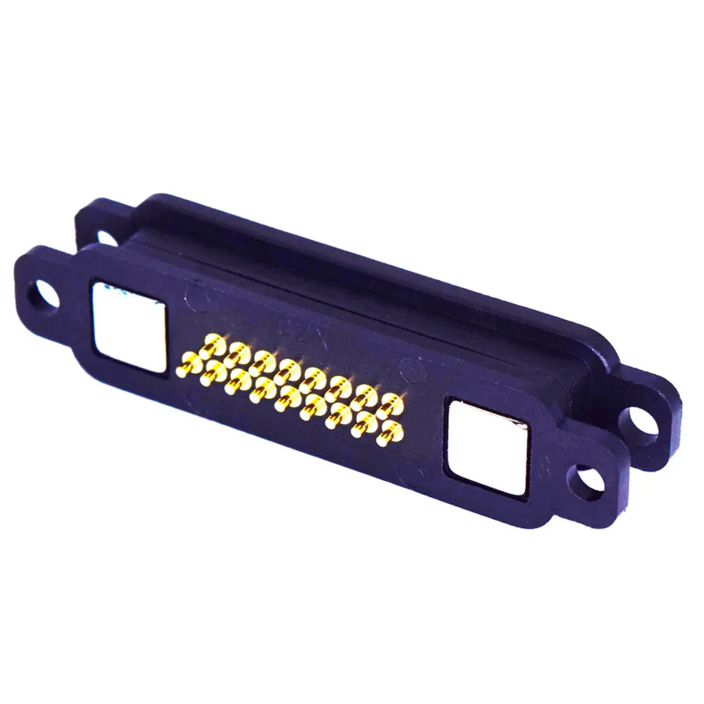 1sets 13P 14P 15P 16P 17P 18P 19P 20P With Screw Holes Waterproof Magnetic Pogo Pin Connector 2A Spring Loaded DC Power Socket