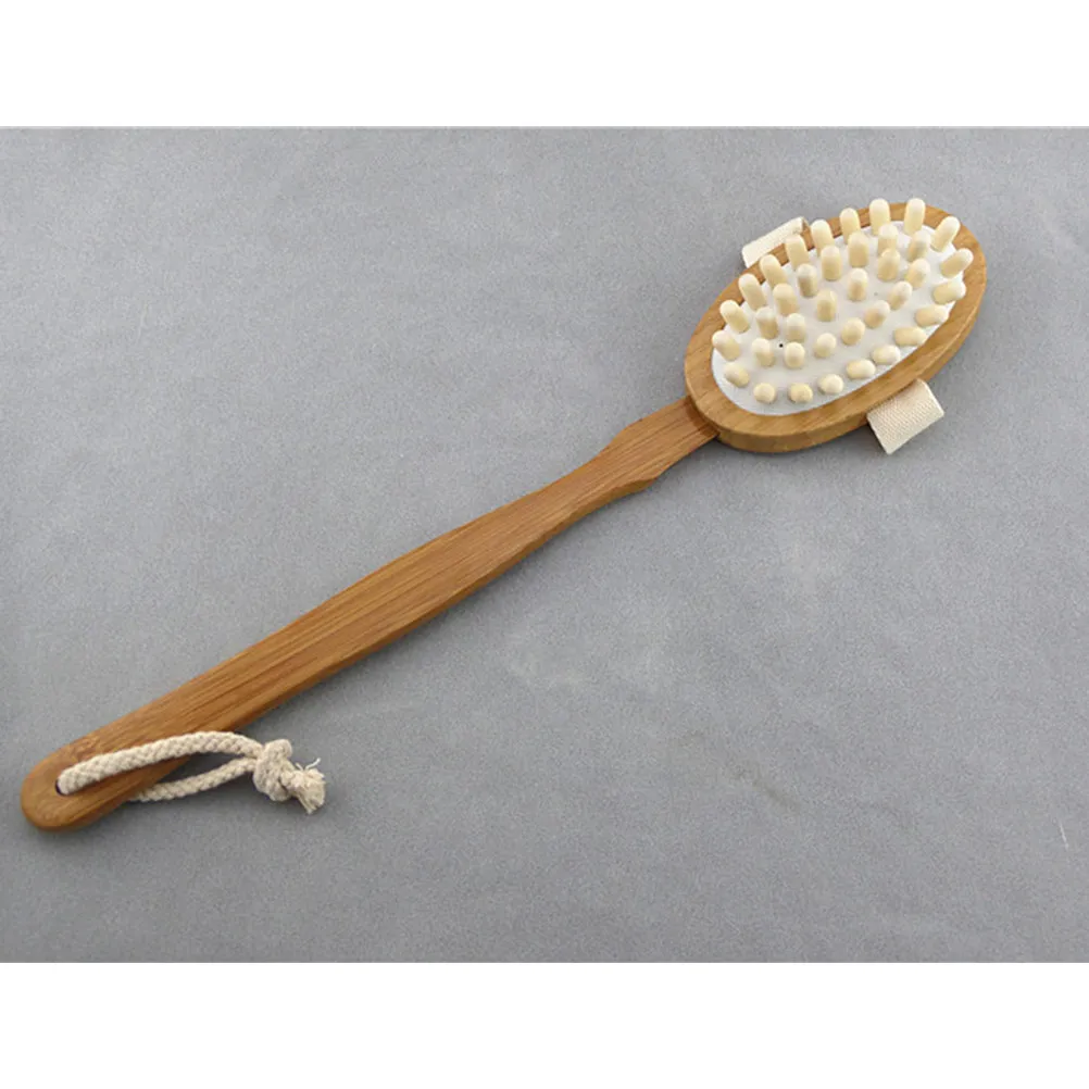 

Long Handle Massager Essential Oil Dry Brushing Body Brush Set 3 Brushes 1 Detachable Handle Cellulite Lymphatic Detox