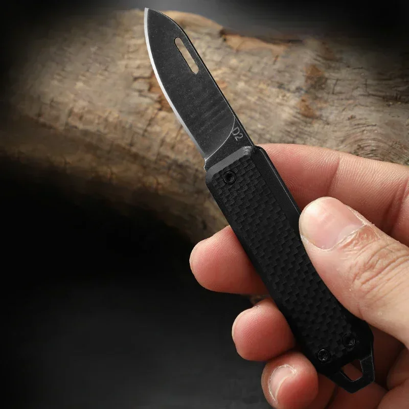 Mini High Hardness D2 Steel Folding Knife G10 Handle Keychain Self-defense Knife Disassembly Express Delivery EDC Knife Hunting