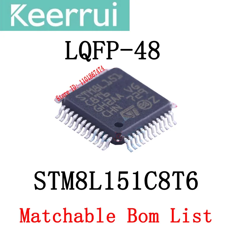 1~1000pcs/LOT 100% Brand New Original STM8L151C8T6 LQFP-48 STM8L151 C8T6 STM8L LQFP48 STM MCU IC Chip (can match BOM list table)