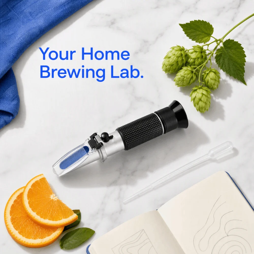 Aluminium ABS Brix Refractometer Automatic Temperature Compensation Black and Silver Fruit Juice Tester Dual Scale