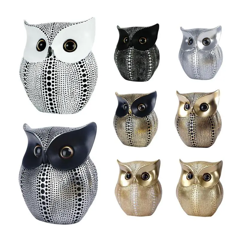 

Desktop Owl Figurines Resin Desktop Owl Statue Decorative Lightweight Meaningful Desktop Ornaments Vivid For Bookshelf Bedroom