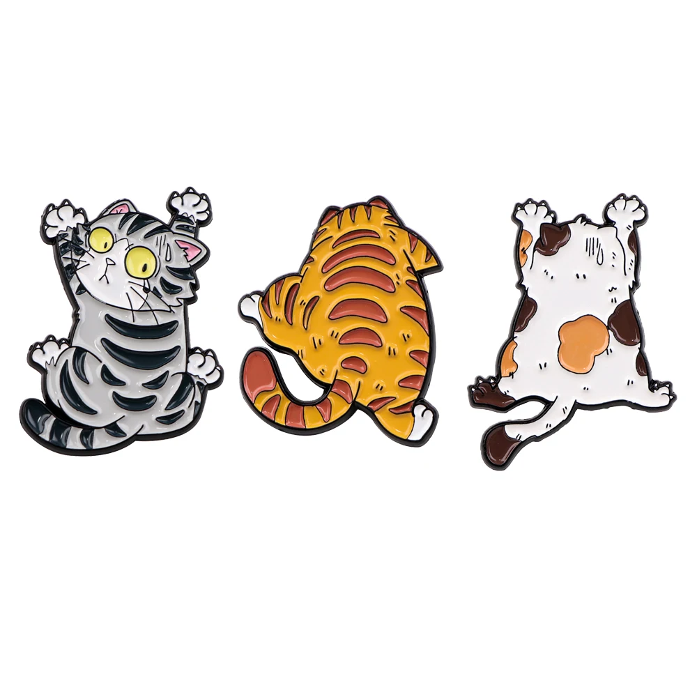 Cartoon Calico Cat Lapel Pins for Backpacks Children Brooch for Clothes Enamel Pin Metal Badges Fashion Jewelry Decorations