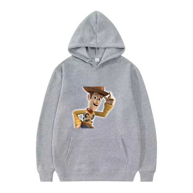 Disney Toy Story Pattern Donna Moda Sportiva Sciolto Grigio Inverno Top Abbigliamento Pullover Donna Economici Y2k Felpe con cappuccio Felpe da uomo