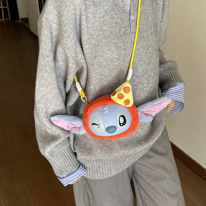 新しいディズニーステッチ漫画ぬいぐるみバックパックかわいい冬のギフト女の子のためのぬいぐるみおもちゃぬいぐるみバッグ子供キャリーオンサッチェル