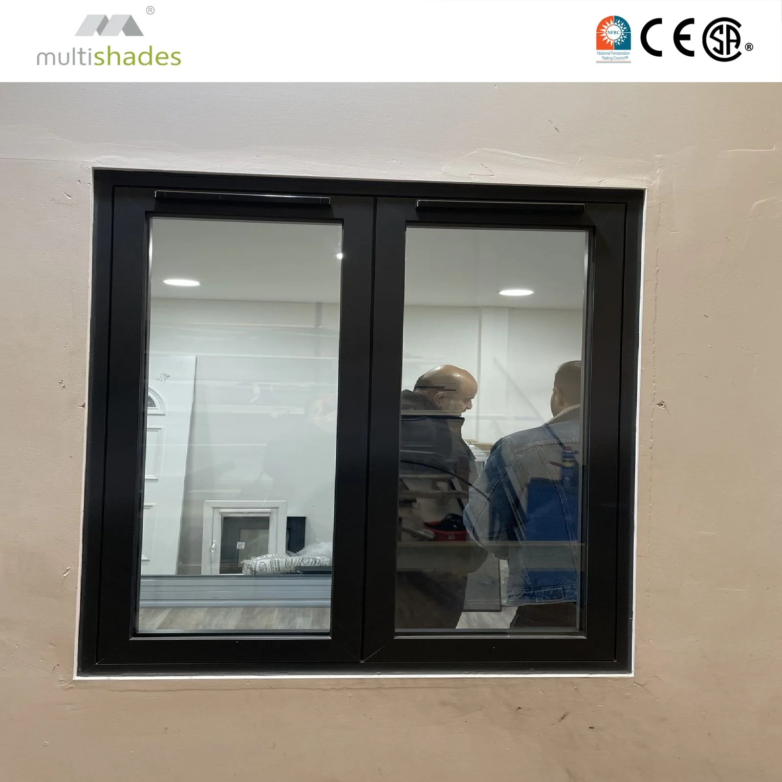 Heavy Duty Casement Window NFRC Certified Hurricane Proof Thermal Break Aluminum Double Glazed Low-E Glass for Extreme Weather