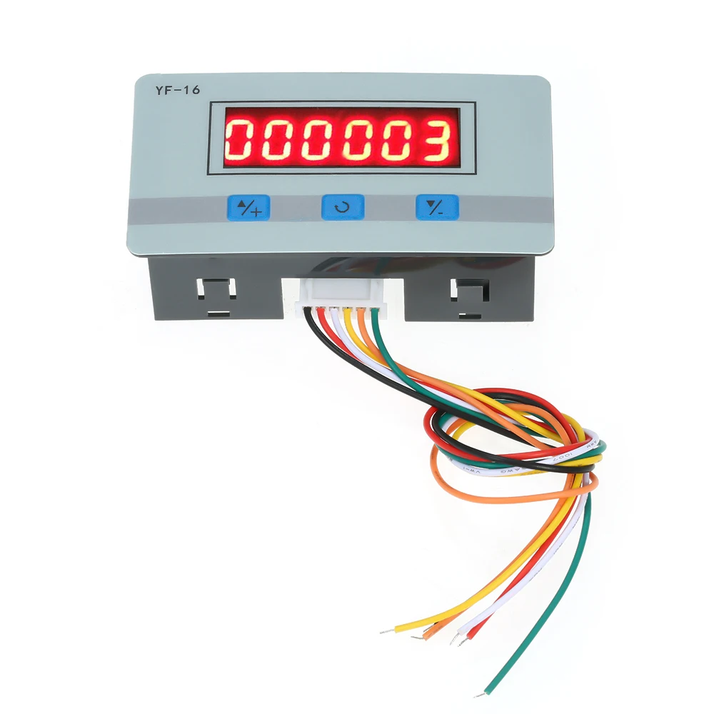 Mini LED Digital Counter Module DC/AC5V~24V Electronic Totalizer with NPN and PNP Signal Interface 1~999999 Times Counting Range