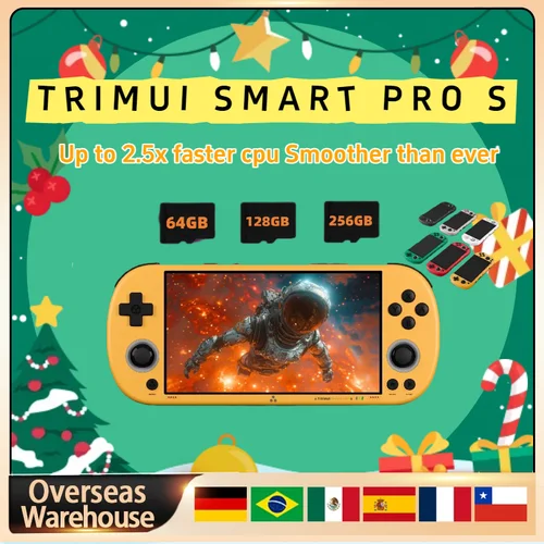 Imagen 1 del producto TRIMUI SMART PRO S consola de juegos portátil Retro Allwinner A523 procesador pantalla IPS de 4,96 pulgadas sistema Smartpros Linux regalo de videojuegos