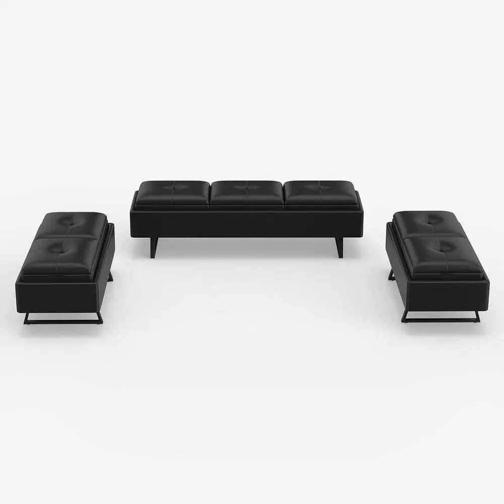 

Luxury Leather Waiting Room Chairs and Bench Set for Office Reception Area