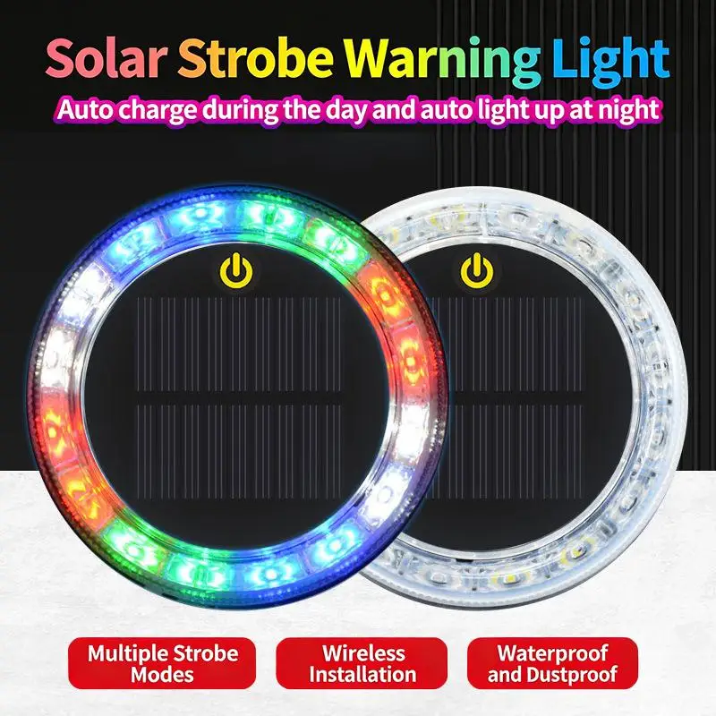 Bicycle Rear LED Solar Strobe Warning Light RGB Colorful Lamp for Enhanced Night Safety and Visibility Cycling Gear