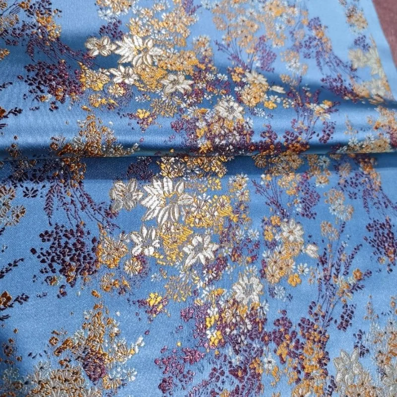 الجاكار الديباج النسيج زهرة بالمتر لملابس الأطفال سترة Hanfu الزفاف القماش الخياطة لينة ثلاثي الأبعاد الأحمر