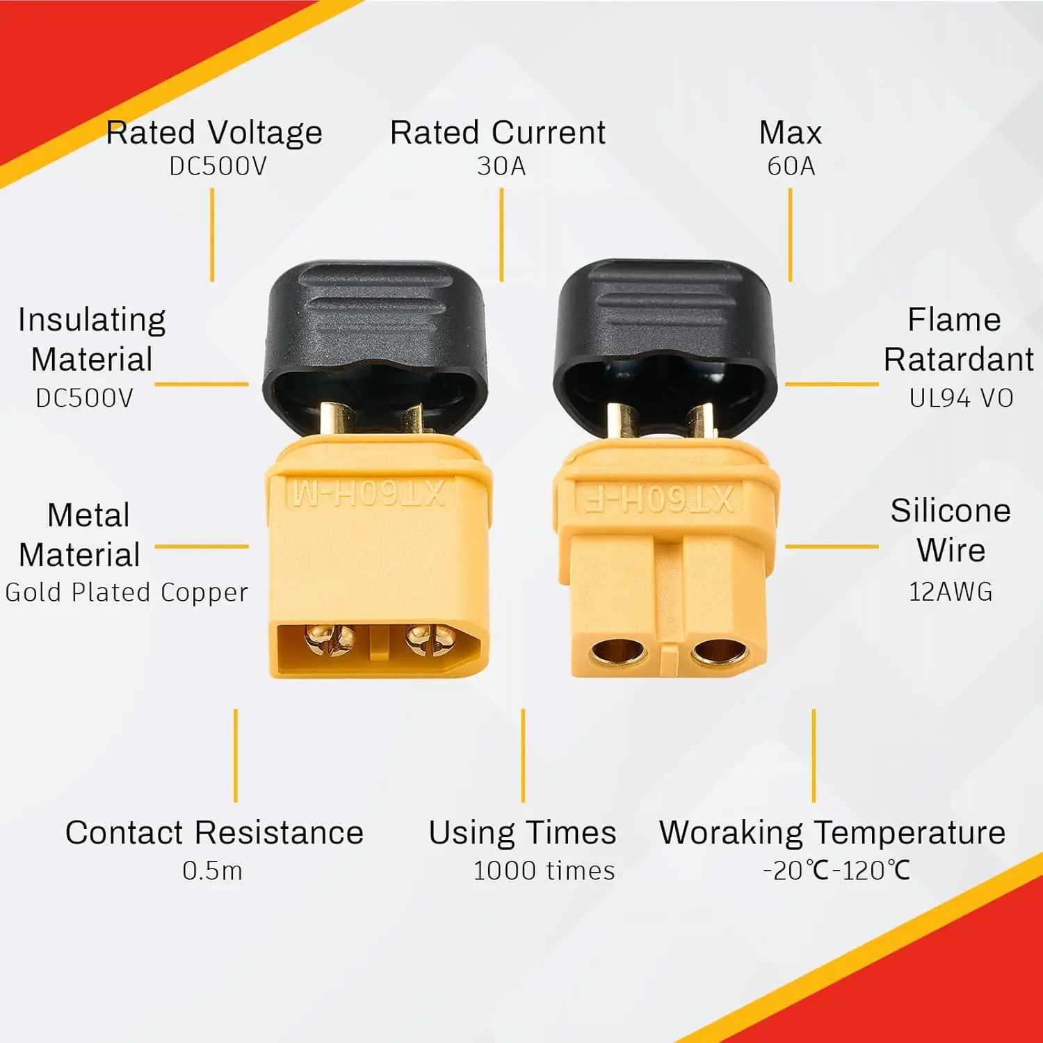1-40PCS Male & Female Connector XT60 XT90 Plugs Wire Cable Connectors Adapter with Sheath Housing for RC Battery Car Airplane gallery 2