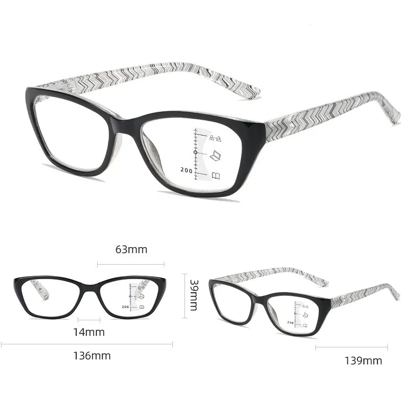 High Definition Lesebrille neue weit entfernte Dual-Use-Anti-Blaulicht-Presbyopie-Brille progressive multifokale Brille