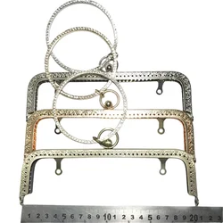 DIY women purse coin bag metal frame bronze silver light golden color carved edge diamond handle 3pcs/lot