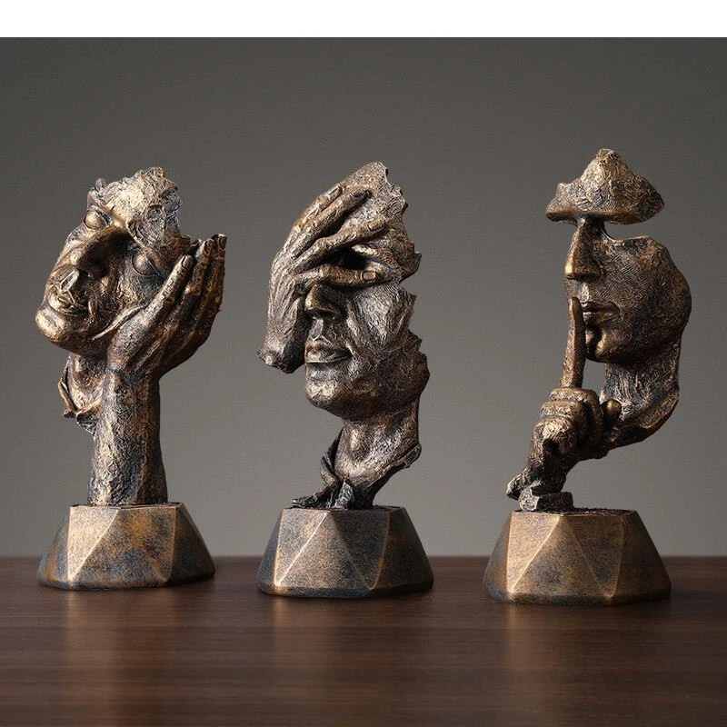 Abstract Character Resins Statue Living Room Desk Decor Retro Figure Sculpture Portrait Statuette Home Decoration Accessories