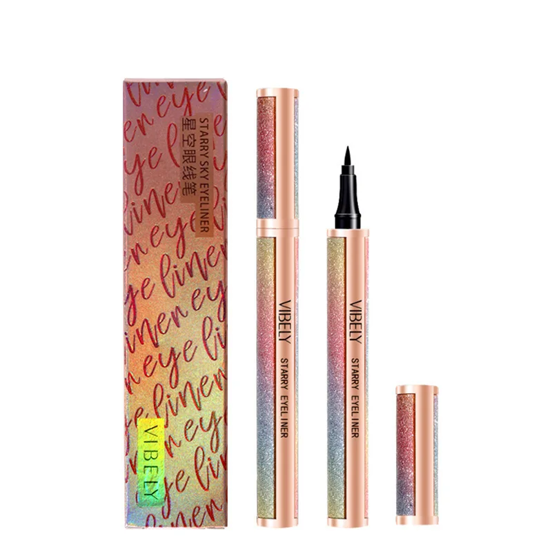 VIBELY バイラル防水星空アイライナーペン - 極細チップ、にじみにくい、長持ちする黒のリキッドアイライナー卸売
