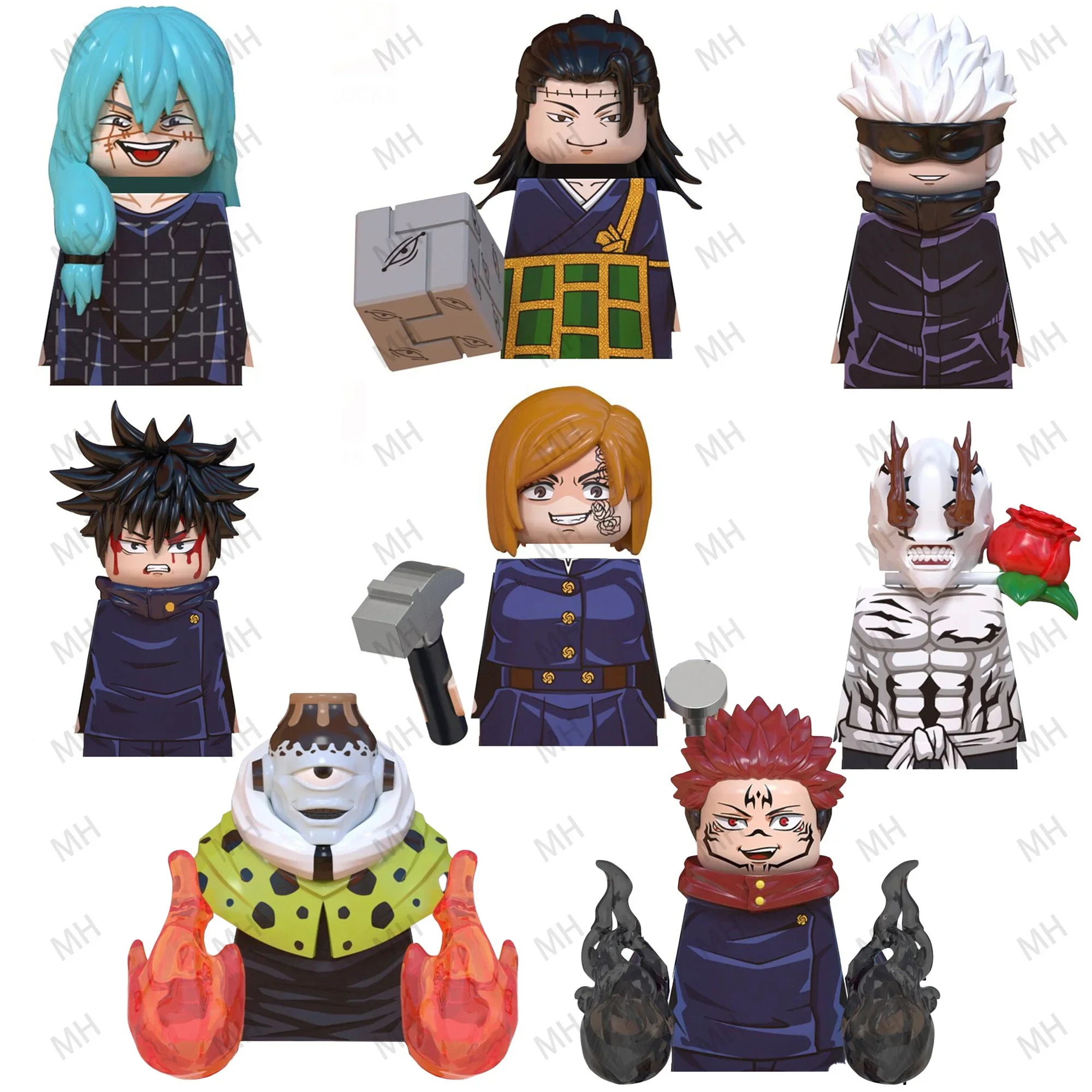 Anime JJK Building Blocks Gojo Satoru Ryomen Sukuna Itadori Yuji Mai Todo Action Figure Brick Toys WM6139 WM6140 WM6149 WM BLOCK