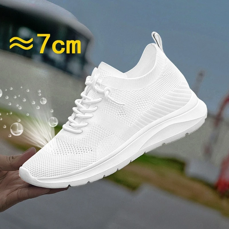 أحذية رجالية مريحة وقابلة للتنفس للربيع والخريف، أحذية كاجوال، أحذية الجري، أحذية رياضية رجالية، زيادة بـ 5 سم - 7 سم #2