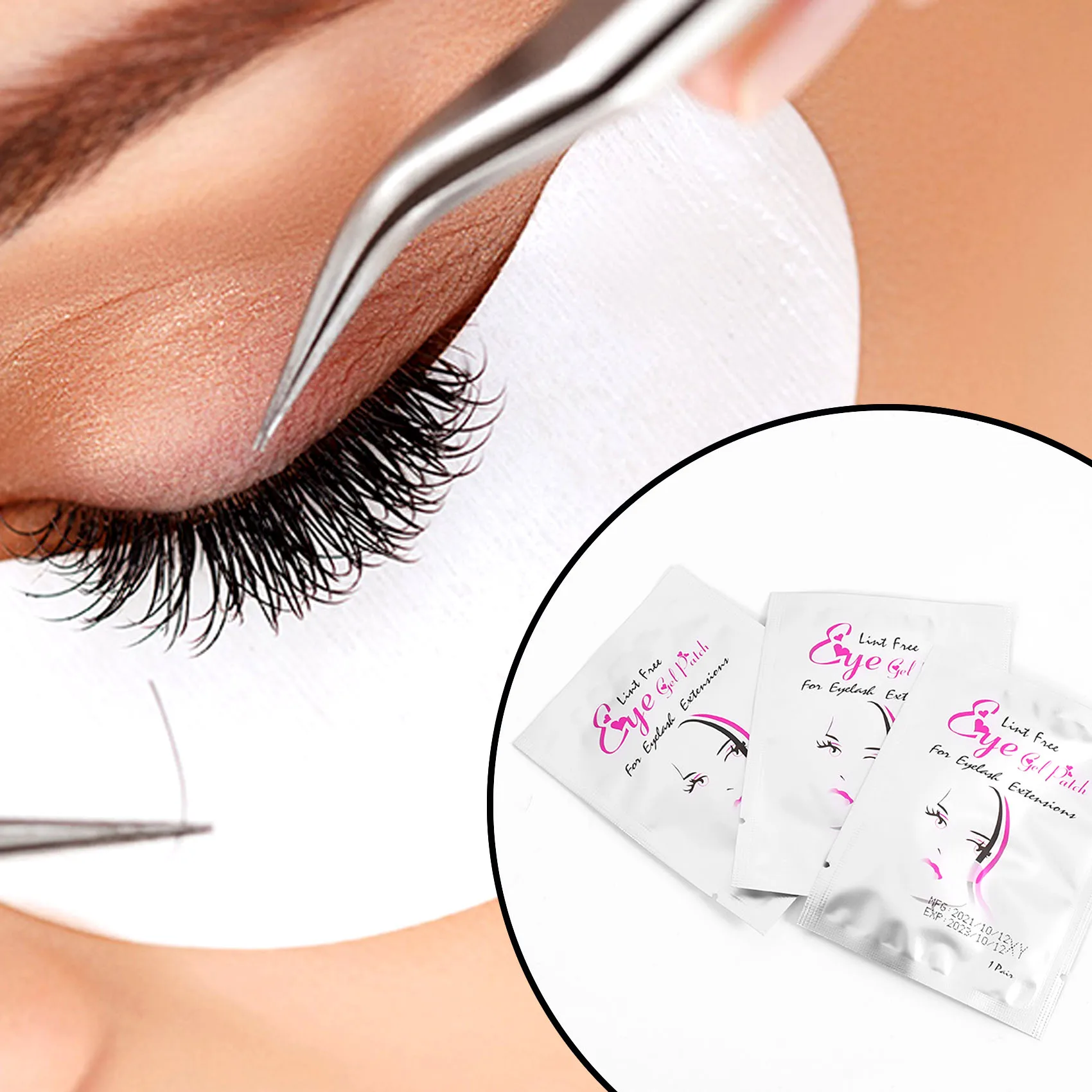 50 pares de extensão de cílios sob almofadas para os olhos remendos não tecidos maquiagem
