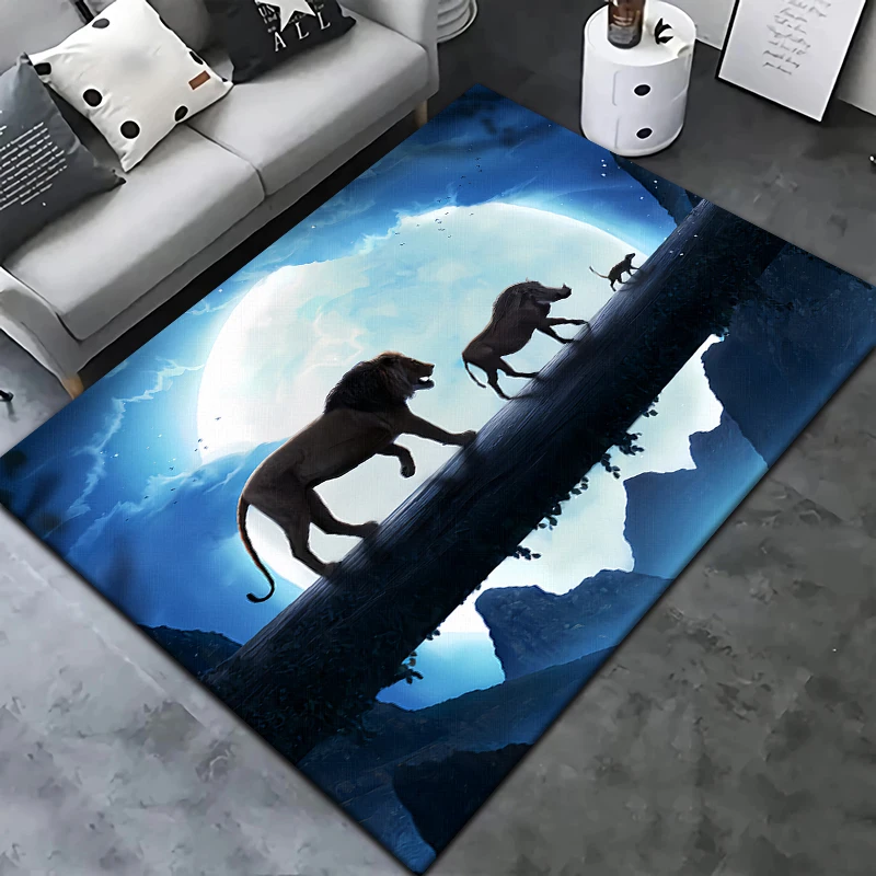 Lion King Printed Carpet Living Room Home Decoration Sofa Table Blanket Non-slip Floor Mat Leisure Floor Mat Camping