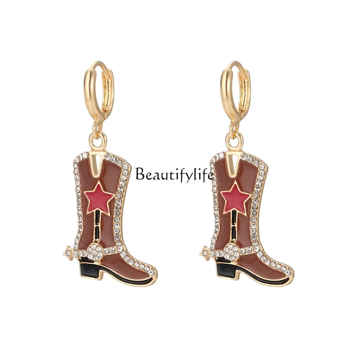 

Drip earrings cross-border temperament western style cowboy boots classic retro personality earrings