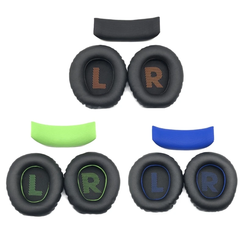 Protein Leather Earpads Headband Replacement For JBL Quantum 350 360 Gaming Headsets Ear Cushions With Noise Isolation Foam view 3