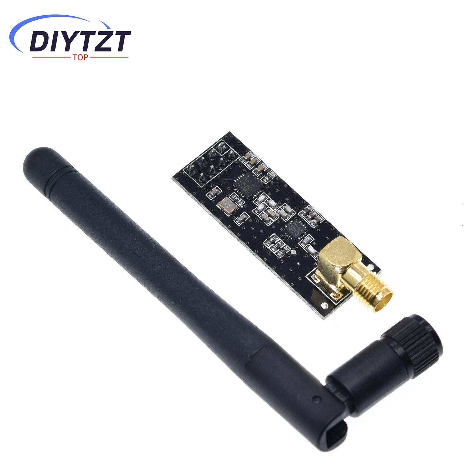DIYTZT 1 Uds promociones especiales módulos inalámbricos NRF24L01 + PA + LNA de larga distancia de 1100 metros (con antena)