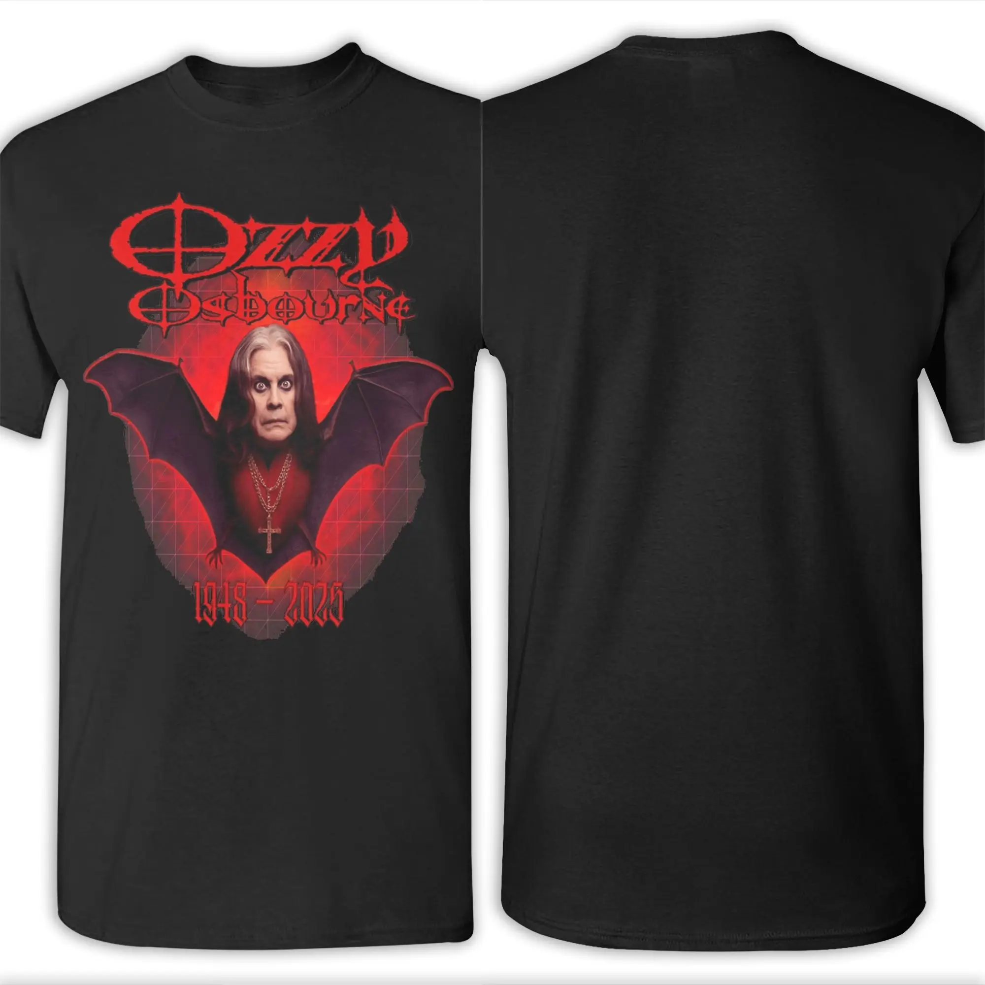 Ozzy Osbourne 1948 - 2025 تي شيرت مزق للرجال تي شيرت جديد من القطن الخالص برقبة دائرية وأكمام قصيرة تي شيرت ملابس كبيرة الحجم