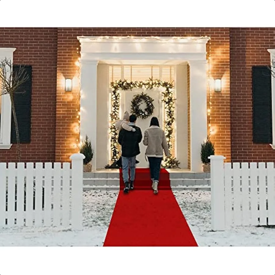 

Red Carpet Runner for Party 2.6X15 ft 130 GSM Felt NonWoven Fabric Hollywood Red Carpet for Event Aisle Runner for Wedding Cere