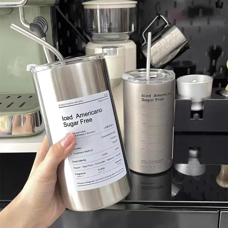 Stainless Steel Coffee Cup Thermoses Double Wall Vacuum Flask Insulated Cup Portable Ice American Coffee Mug Water Bottle image 2