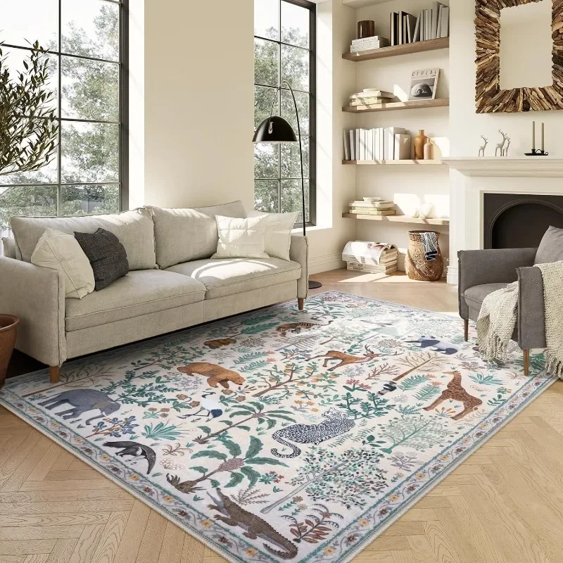 

Living Room Carpet Abstract Jungle Animal Sofa Coffee Table Mat Large Area Machine Washable Bedroom Study Plush Rug Ковер Tapis