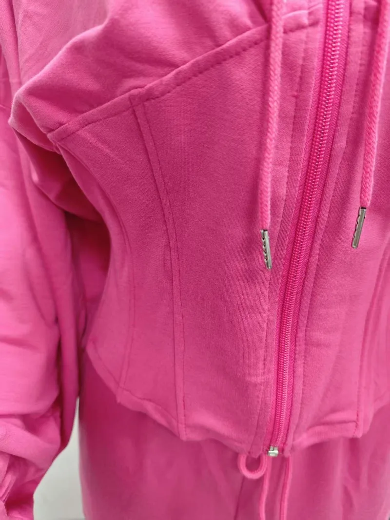 KEXU أزياء المرأة عودة الدانتيل متابعة مقنعين أعلى والسراويل الطويلة مجموعات الخريف عارضة الشارع قطعتين مجموعة