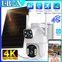 Ubox 8MP 4G LTE Solar Camera Dual Screens Dual Lens Outdoor Security Camera PTZ PIR Human Detection Night Vision Auto Tracking