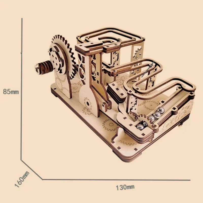 3D ปริศนาไม้ของเล่น Mechanical Track Ball ชุดประกอบของเล่นจิ๊กซอว์ DIY โยนเครื่องมืออาคารชุดสําหรับวัยรุ่นของขวัญ