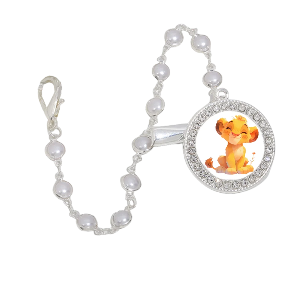 진주 아기 고무젖꼭지 체인 만화 프린트 아기 고무젖꼭지 클립 방울방지 고무젖꼭지 홀더 젖꼭지 클립 아기 수유 액세서리