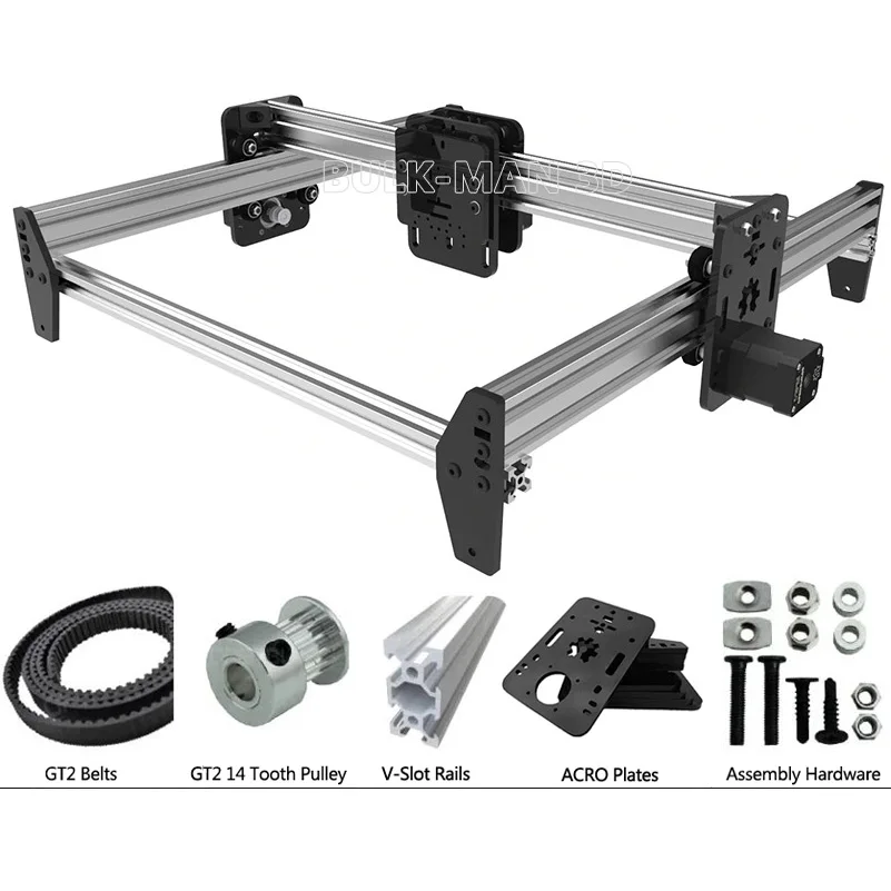 Bulkman 3d  Belt Driven ACRO System Mechanical Kit for CNC Laser Engraver /Drawing/Writing Woodworking Machinery Parts