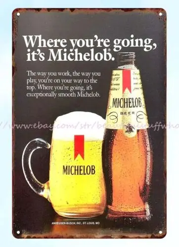 home decor kitchen 1985 pub drink mancave Michelob Beer metal tin sign