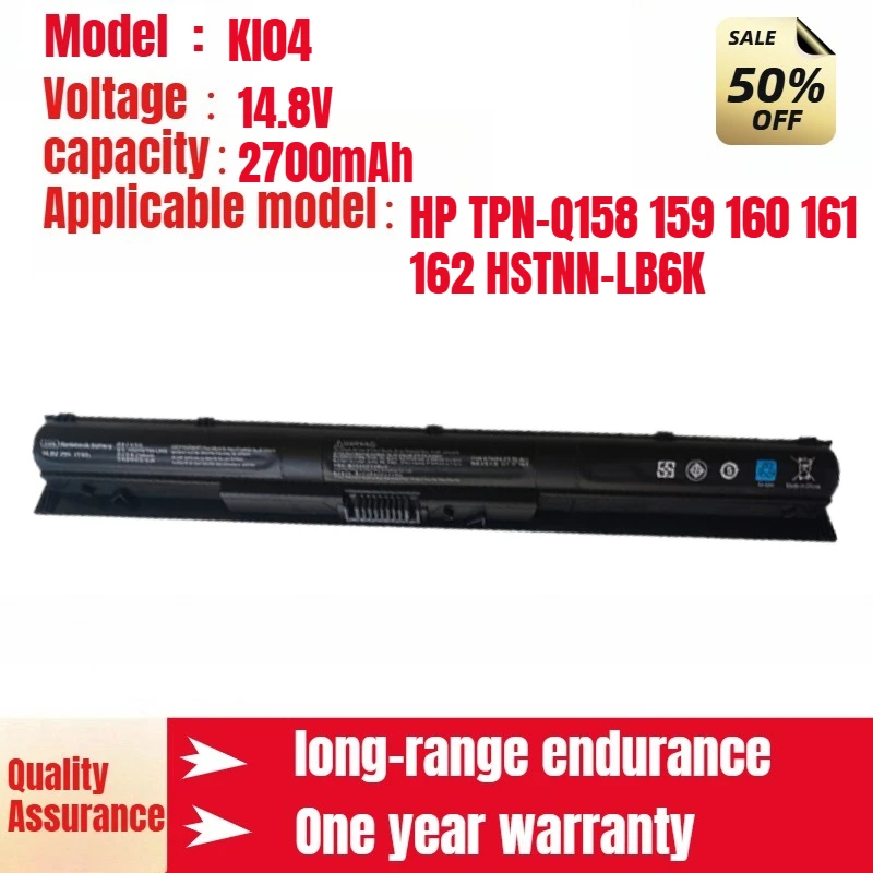 

KI04 HP notebook battery, suitable for HP TPN-Q158 159 160 161 162 HSTNN-LB6K genuine lithium-ion battery