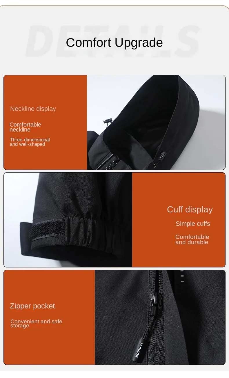Wasserdichter Outdoor-Regenmantel für Herren, leichte Radfahrjacke mit Kapuze, Streetwear, wasserdichte Jacke – Detail 7