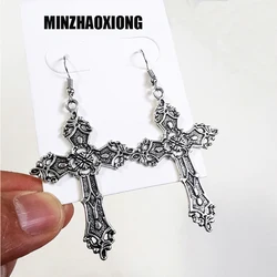 Crosses Dangle Earrings for Women Aesthetic Goth Gothic Long Vintage Cross Drop Women's Jewelry Accessories Large Y2k Grunge