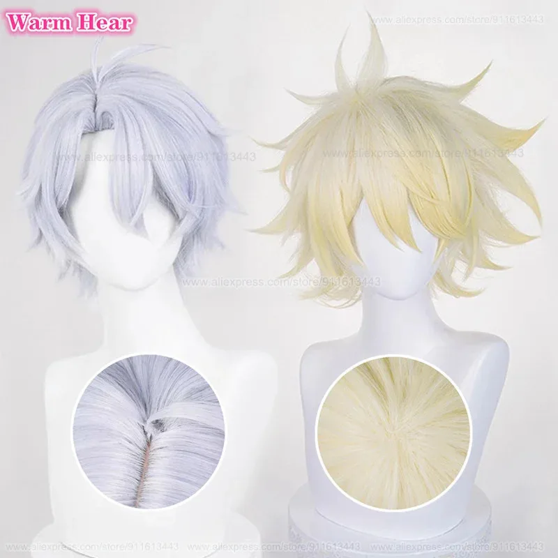 

2 Styles Phainon Synthetic Game HSR Unisex 30cm/35cm Heat Resistant Hair Halloween Party Cosplay Anime Wigs + Wig Cap