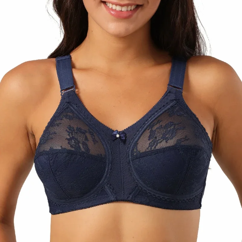 Reggiseni floreali di bellezza da donna Reggiseno seno grande Taglie forti Reggiseno di pizzo taglie forti Reggiseni trasparenti sexy senza spugna