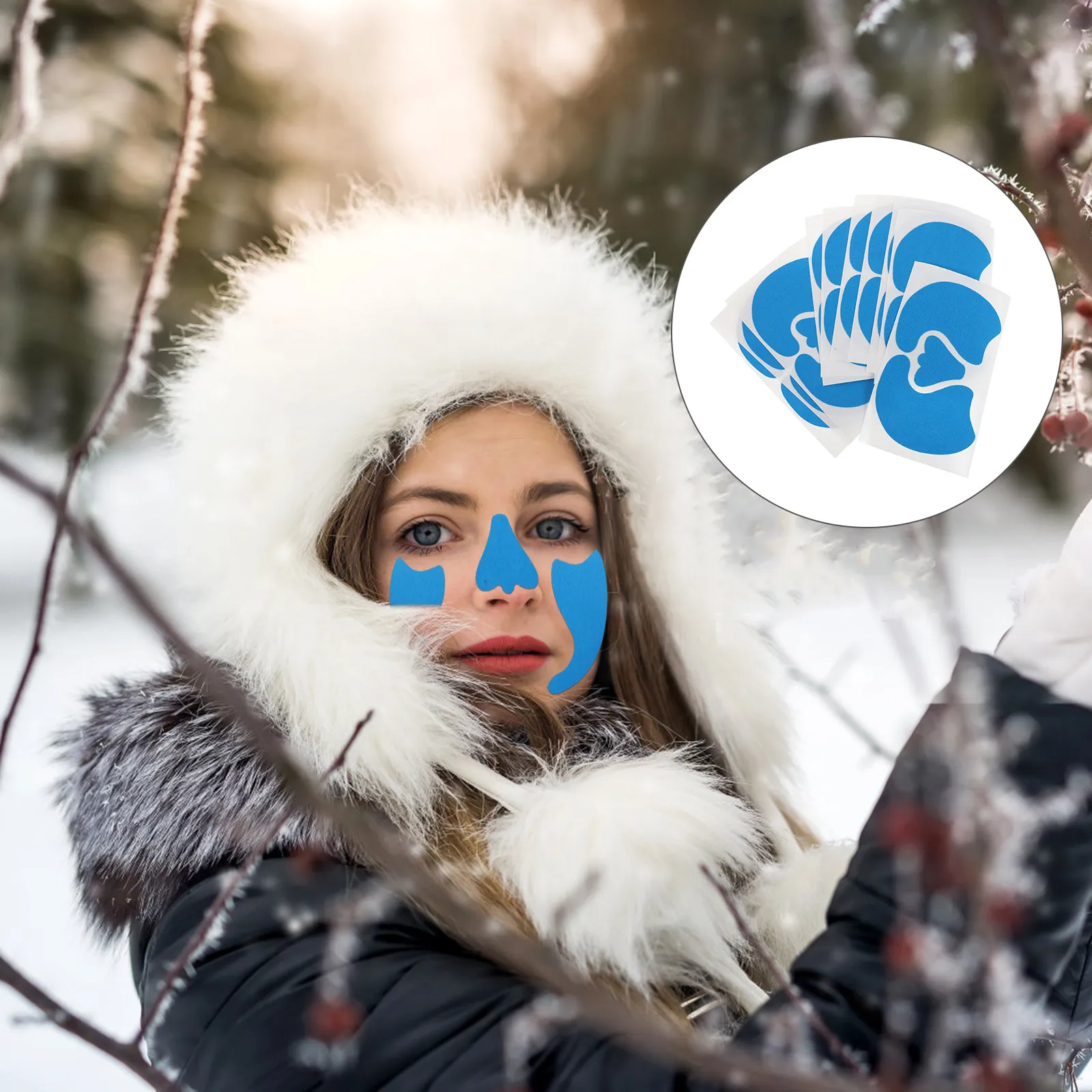 

10Pcs Skiing Snowboarding Nose Protector Patch Waterproof Anti-Freeze Nose Guard Breathable Warm Facial Patch for Winter Outdoor