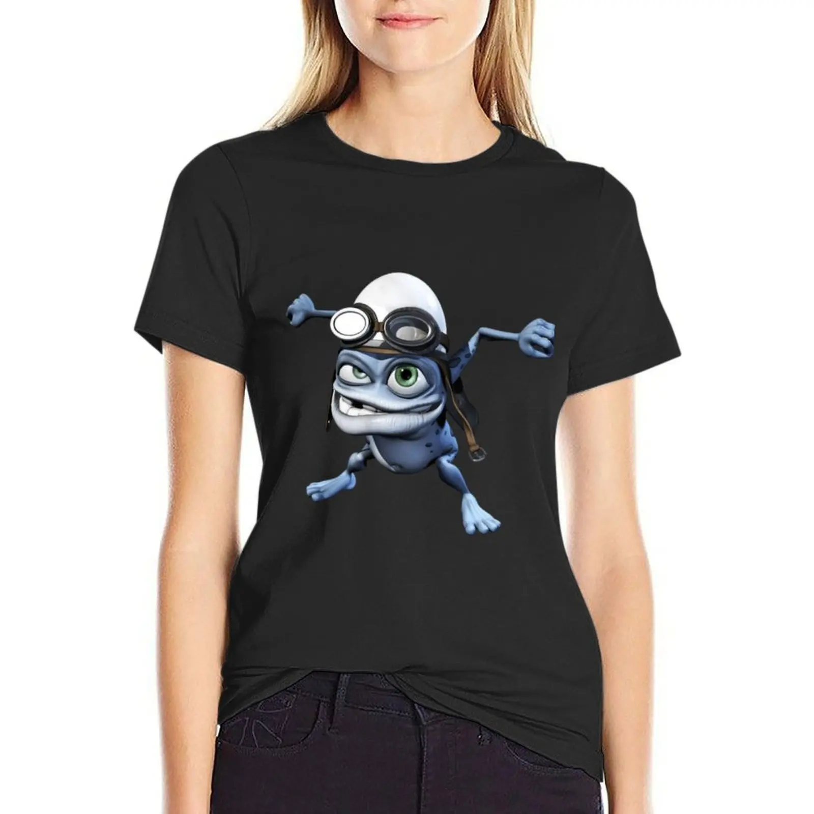 

CRAZY FROG T-Shirt animal prinfor cute tops summer clothes cat shirts for Women
