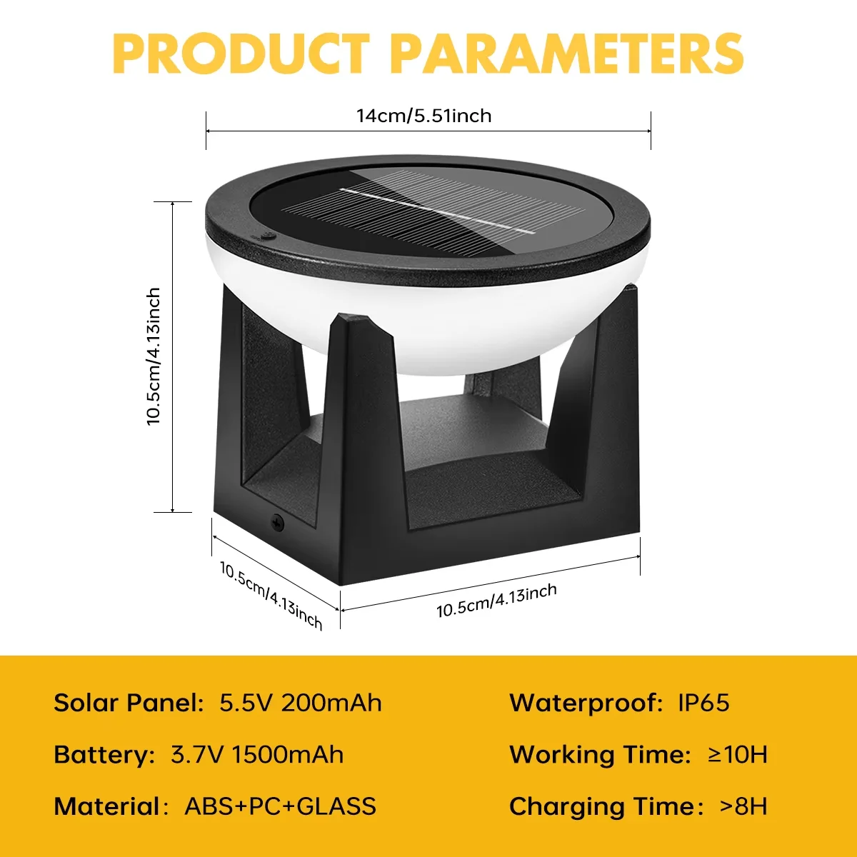 Modern Solar Column Lights Outdoor Waterproof LED Pillar Lamp Patio Yard Landscape Solar Powered Post Lantern