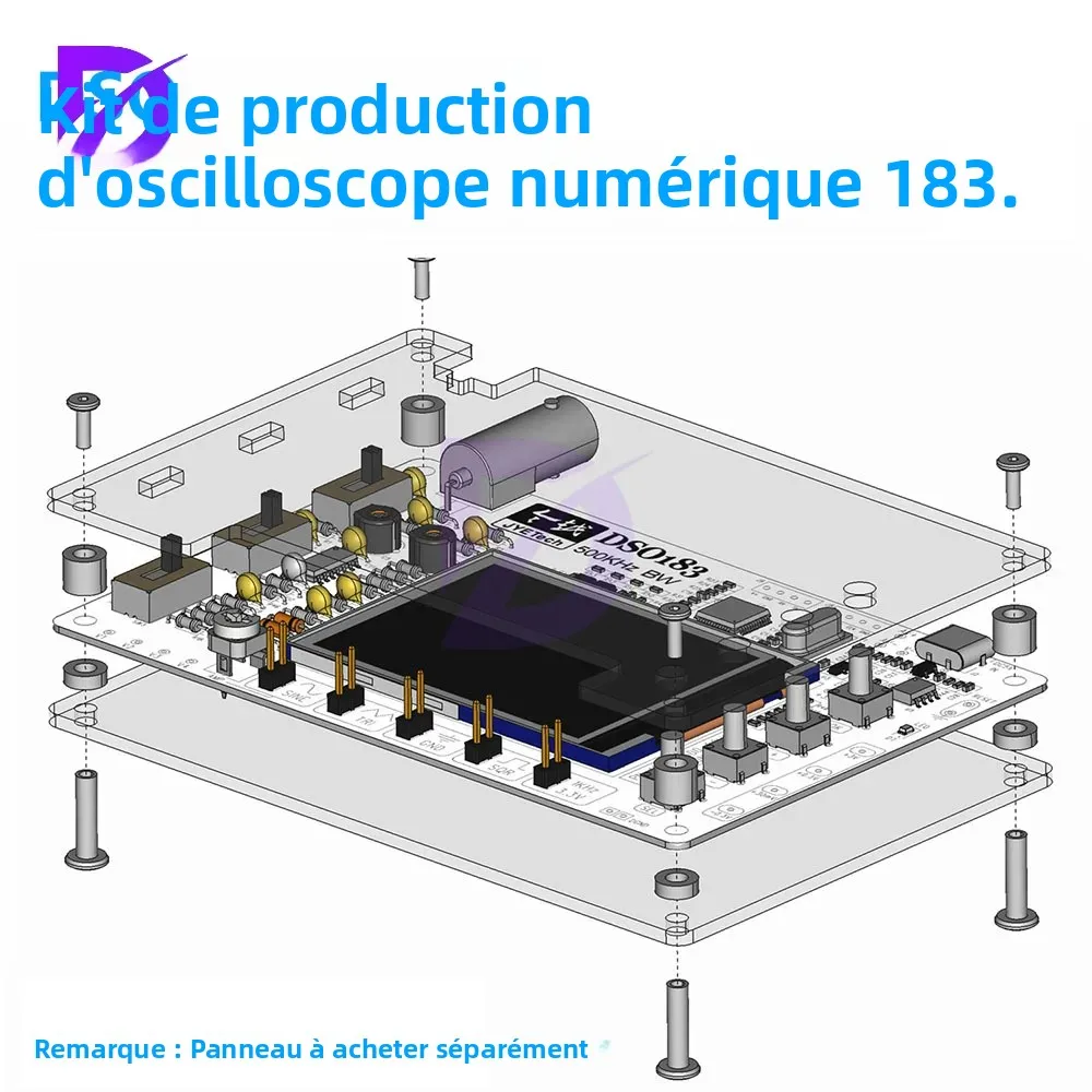Oscilloscope numérique DC5V DSO183, bricolage, pièces amples, enseignement, formation pratique, Kit de Production électronique, Interface de Type C 0-500KHz